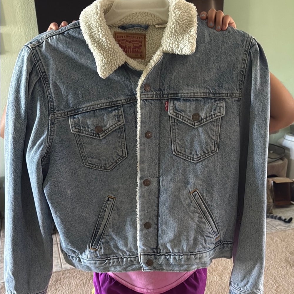 Levi's Light Blue Denim Jacket with Sherpa Collar